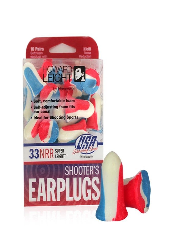 Howard Leight by Honeywell Super Leight USA Disposable Foam Shooting Earplugs, 10-Pairs (R-01891),Red/White/Blue - Image 5